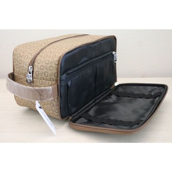GUESS V7200082 Mocha Junction Travel Overnight Toiletry Cosmetic Case Bag $148 - Picture 6 of 11